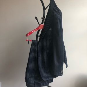 Two piece wool suit! Navy blue / Pinstriped